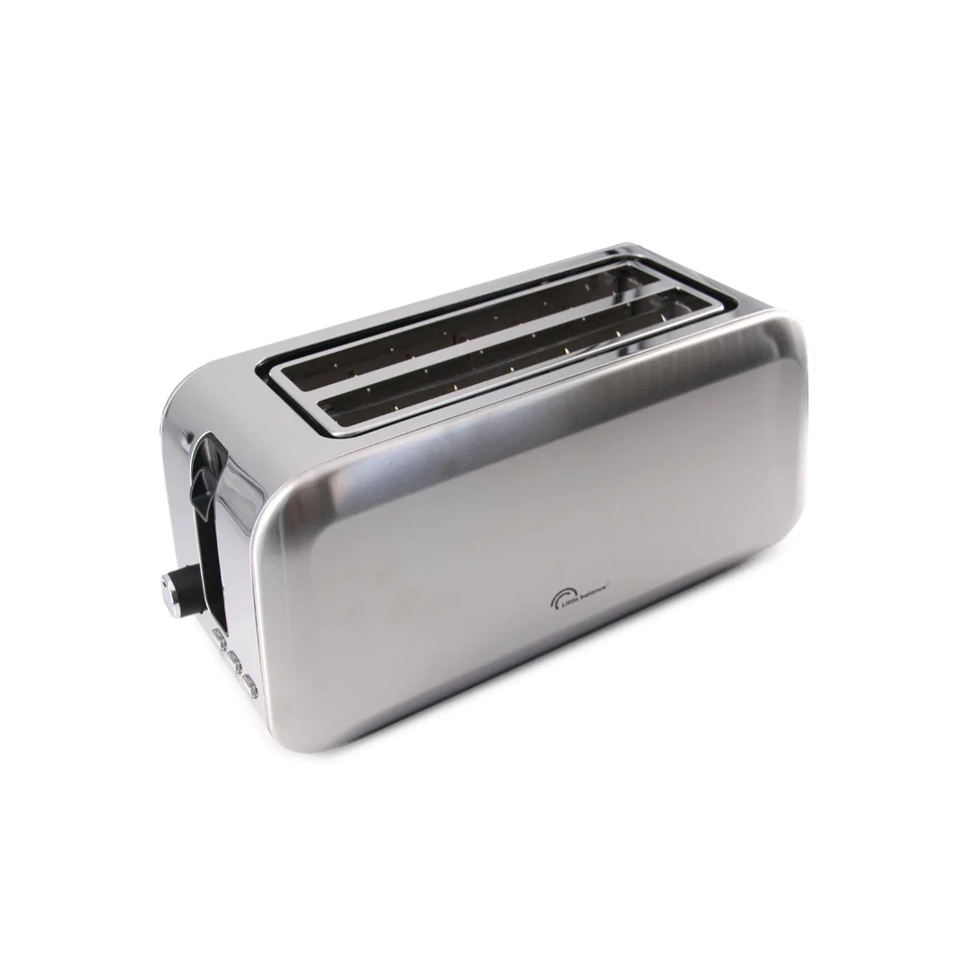 Toaster din otel inoxidabil pentru 4 felii de paine, Little Balance, termostat reglabil 7 nivele, 1450W, oprire manuala - 