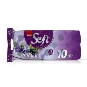 Hartie igienica, Sano Paper Toilet Premium, 3 straturi, 10 role - 