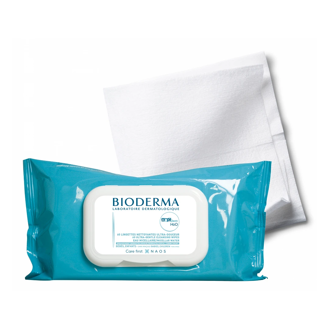 Servetele umede de curatare pentru copii ABCDerm, 60 buc, Bioderma - 