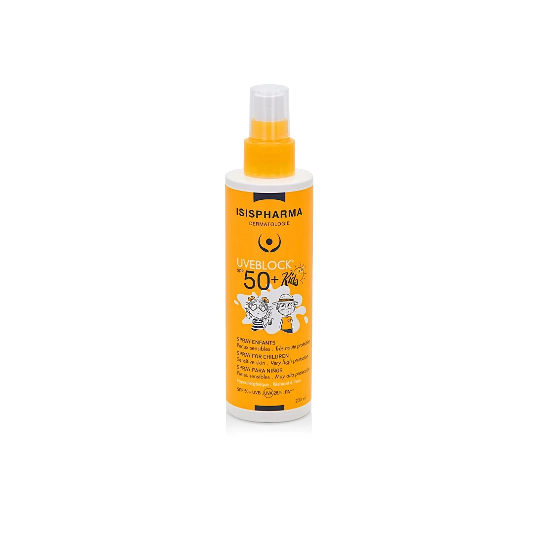 Spray cu protectie solara pentru copii UVEBLOCK SPF 50+ KIDS, 200 ml, Isis Pharma - 