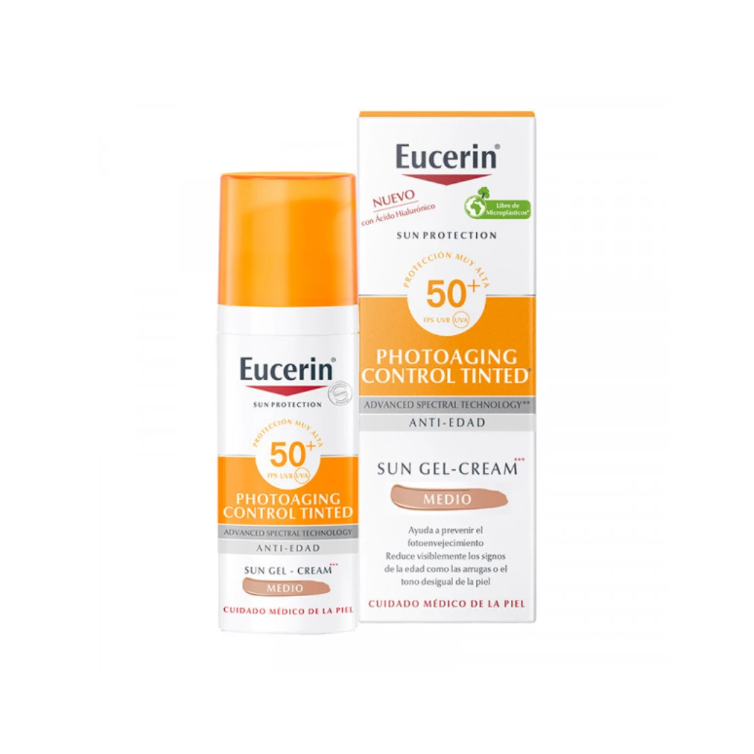 Emulsie protectoare antirid cu SPF 50+ Sun Protection, 50 ml, Medium, Eucerin - 