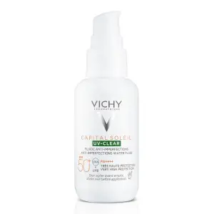 Fluid de protectie solara UV Clear, pentru ten gras cu tendinta acneica SPF 50 + Capital Soleil, 40 ml, Vichy - 