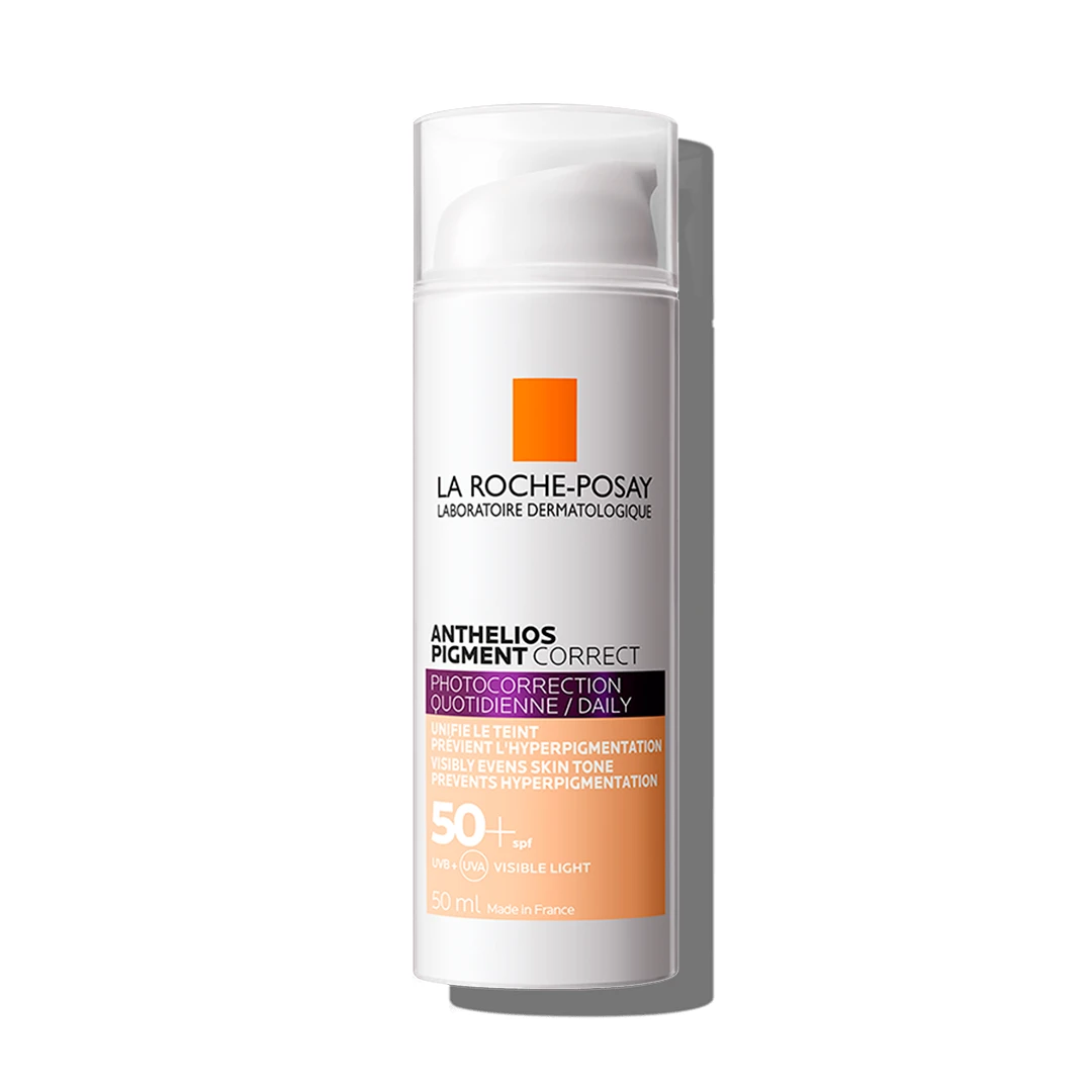 Crema protectie solara SPF 50+ cu pigment de culoare pentru fata Anthelios Pigment Correct, 50 ml, Light, La Roche Posay - 