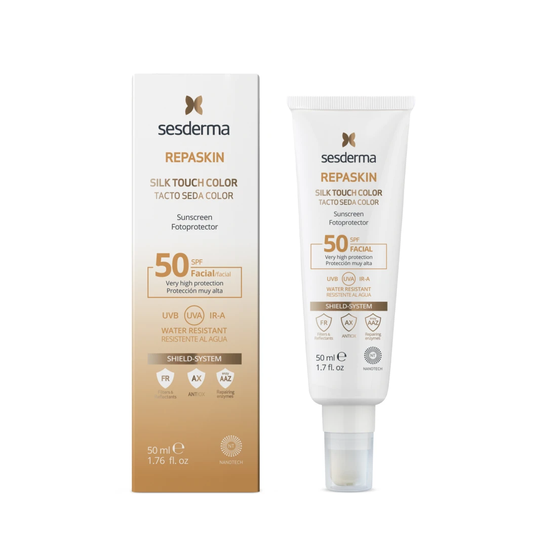 Crema pentru protectie solara cu SPF 50 Repaskin Facial Silk Touch, 50 ml, Sesderma - 