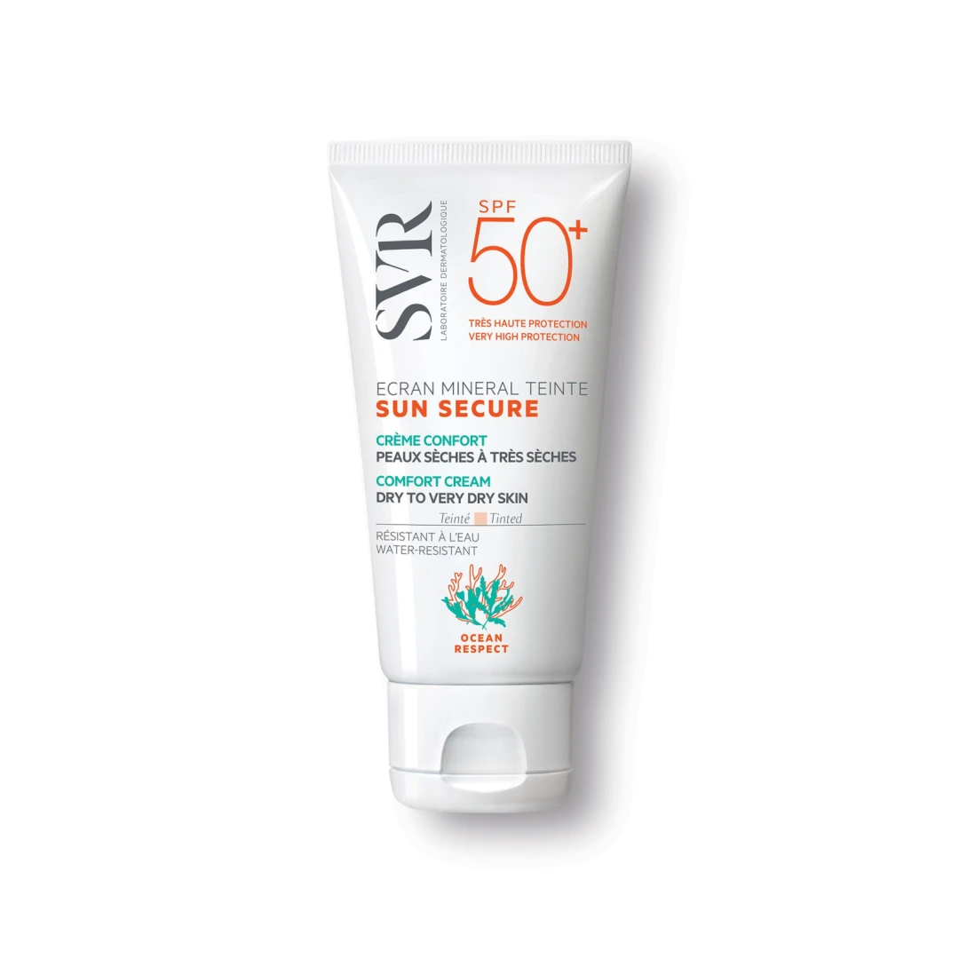 Crema nuantatoare piele uscata SPF 50+ Sun Secure Ecran Mineral Teinte, 50 ml, SVR - 