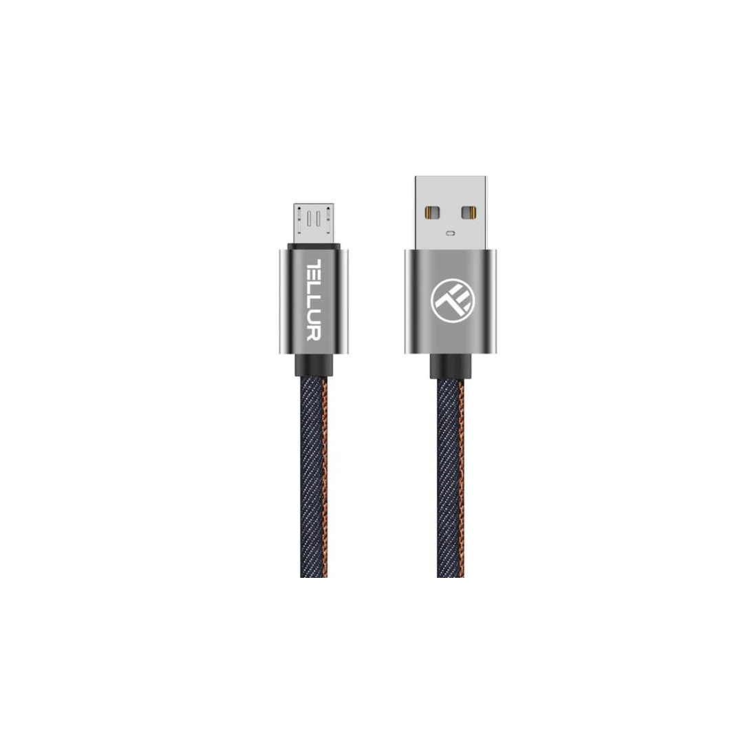 Cablu Micro-USB  Denim, 1m, albastru - Produsul beneficiaza de 2 ani garantie si service in romania!