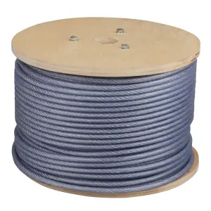 Cablu din Otel Zincat Plastificat, 4-5.5 mm diametru, 100 m lungime, EvoTools - 