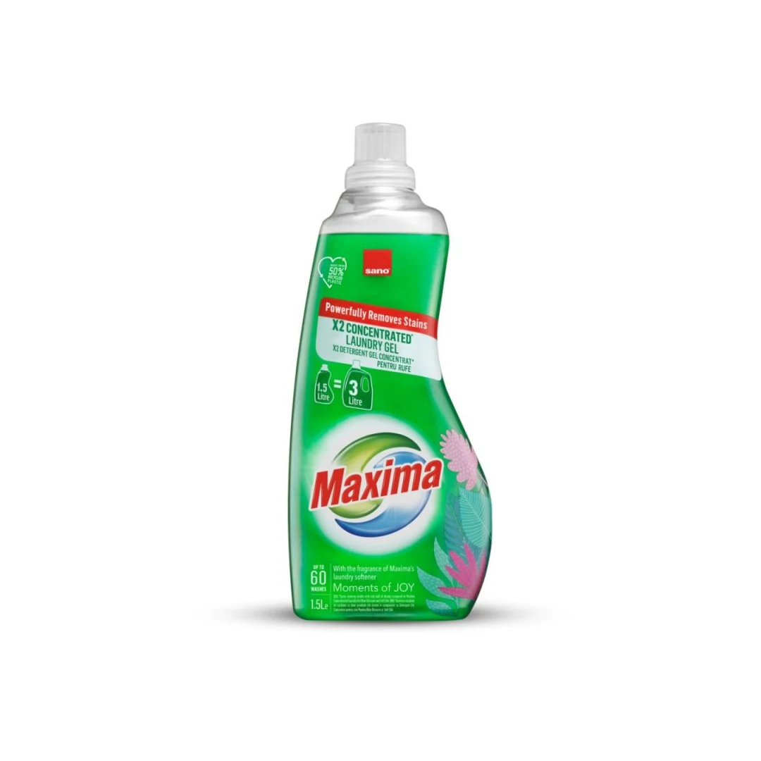 Detergent gel concentrat pentru rufe Sano Maxima Joy, 60 spalari, 1.5 l - 