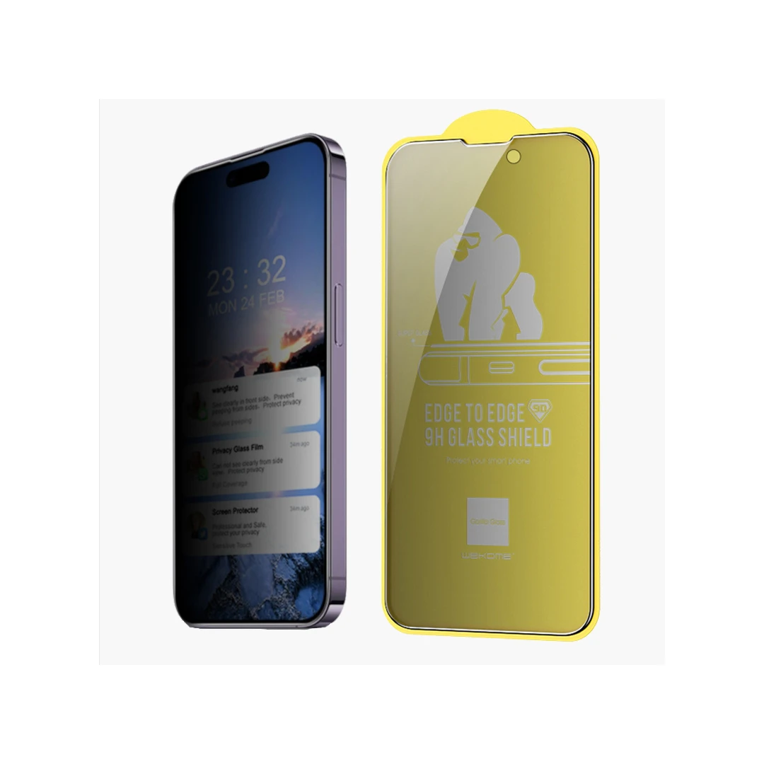 Folie Sticla WEKOME pentru Iphone 14 PRO MAX, PRIVACY, 9D, Curved - 