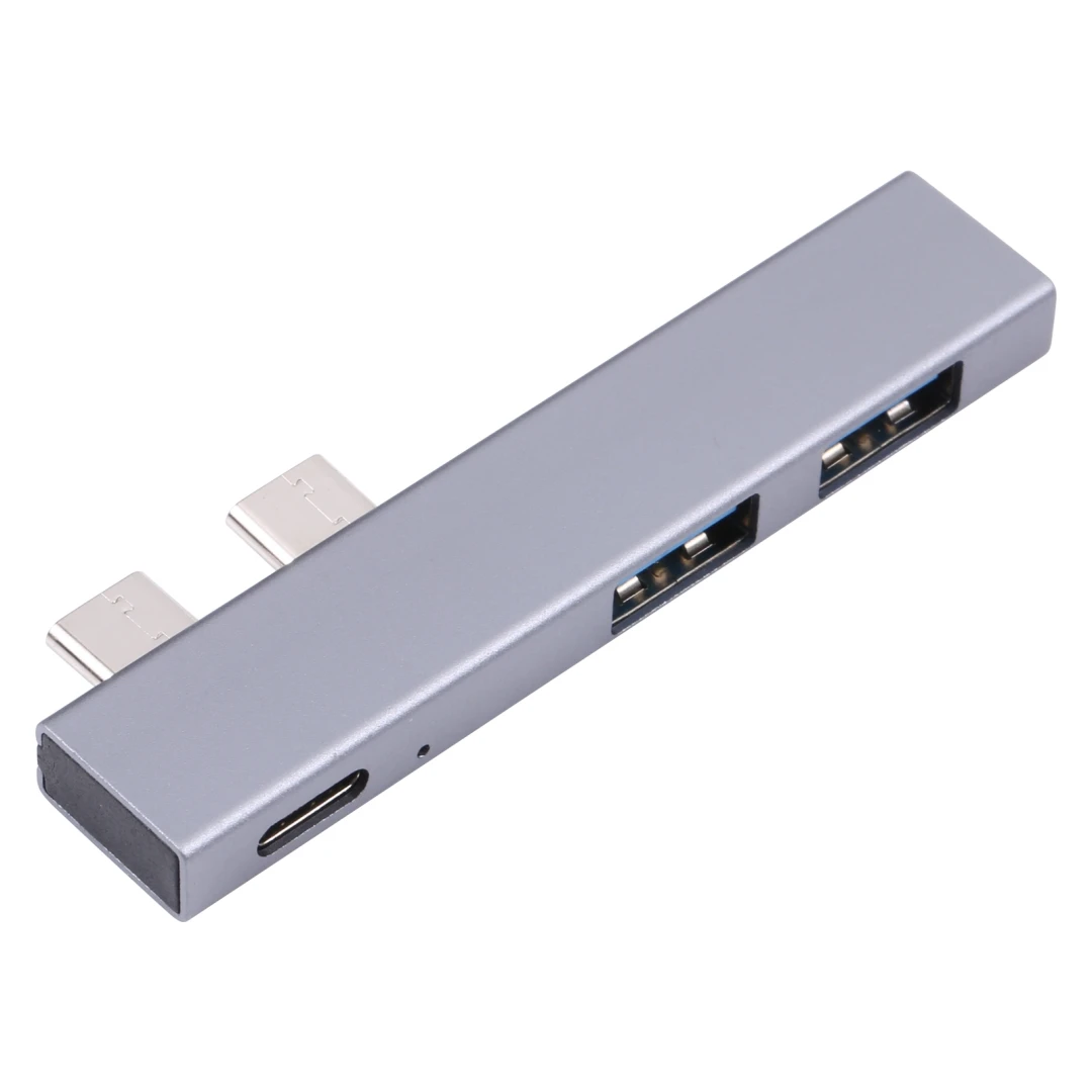 Adaptor MacBook Pro / Air, dual USB-C, Type-C cu 2 x USB 3.0, 1 x USB-C si incarcare rapida - 