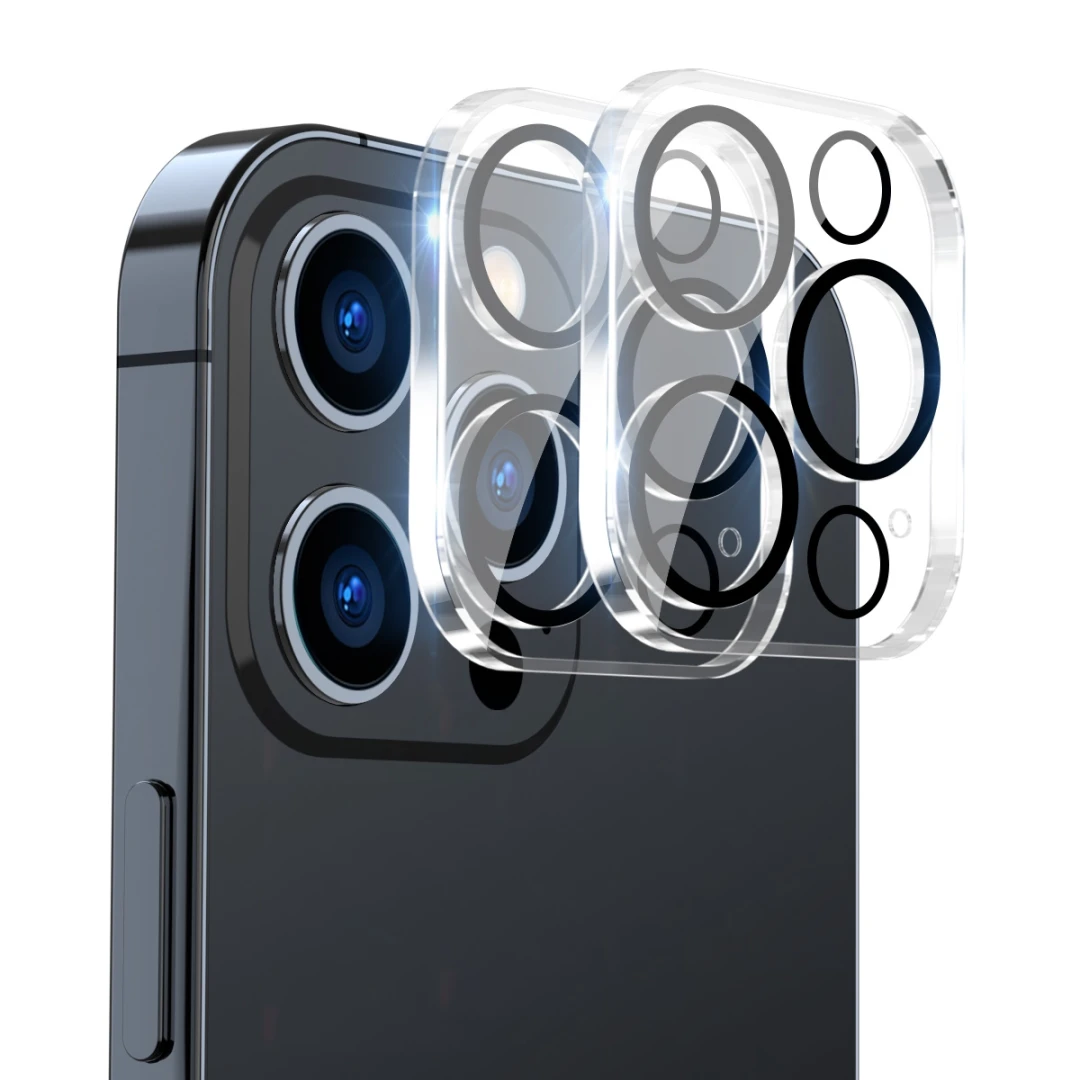 Set 2 Folii Protectie ENKAY pentru Iphone 14 Pro / 14 Pro Max Extra Full Sticla Securizata 9H Camera spate Ultra Transparenta - 