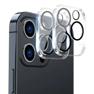Set 2 Folii Protectie ENKAY pentru Iphone 13 Pro / 13 Pro Max Extra Full Sticla Securizata 9H Camera spate Ultra Transparenta - 
