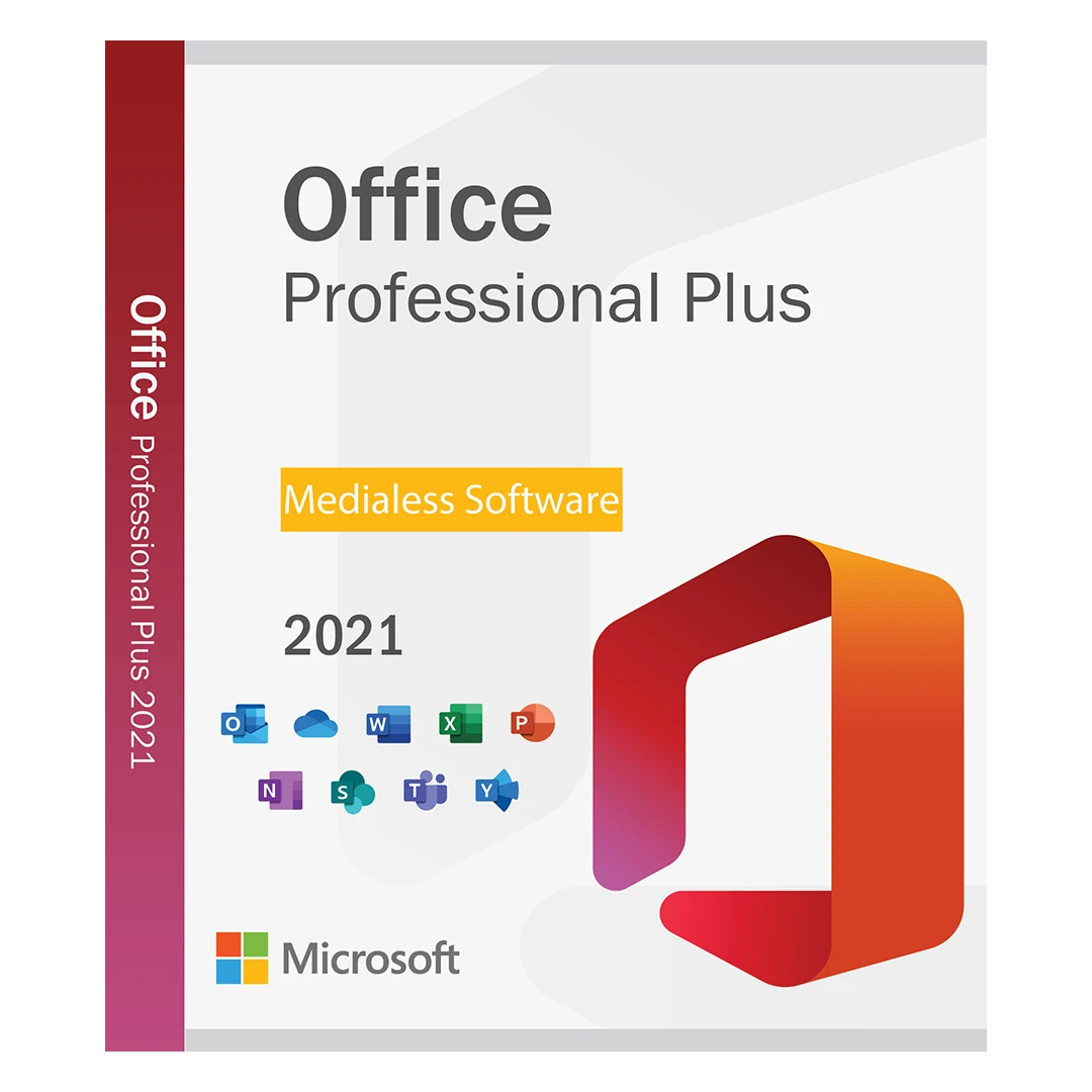 Office 2021 Professional Plus, 32/64 bit, Multilanguage, Bind, Medialess - 