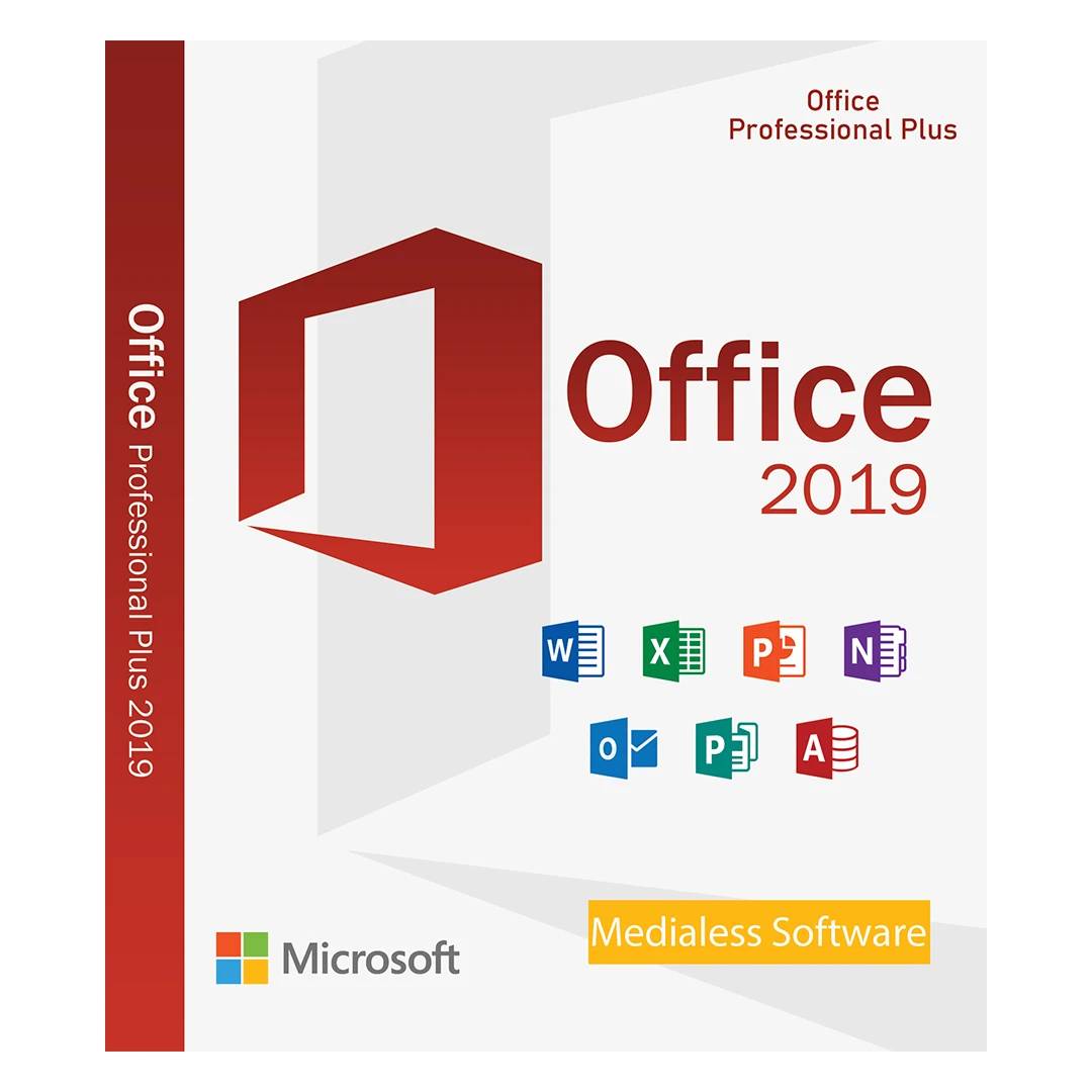 Office 2019 Professional Plus, 32/64 bit, Multilanguage, Bind, Medialess - 