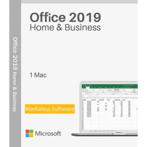Office 2019 Home & Business, MacOS 64 bit, Multilanguage, Bind, Medialess - 