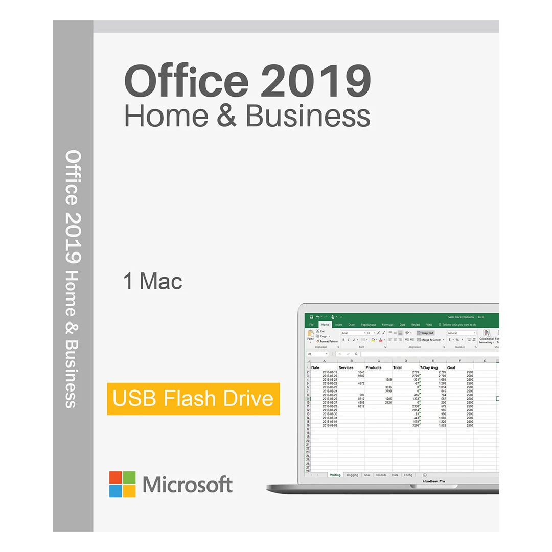 Office 2019 Home & Business, MacOS 64 bit, Multilanguage, ISO Retail/Bind, Flash USB - 