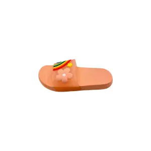 Papuci de piscina pentru dama cu imprimeu curcubeu, roz somon, marime 41, 25,5 centimetri 41 EU ROZ SOMON - 