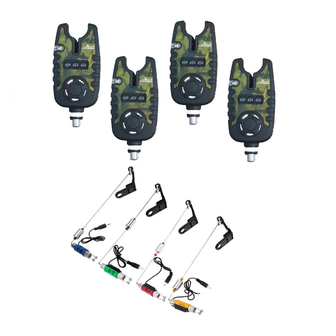 Kit 4 Senzori EastShark Crapro Camouflage TLI-22 cu 4 Swingeri Cilindrici pe 4 culori - 