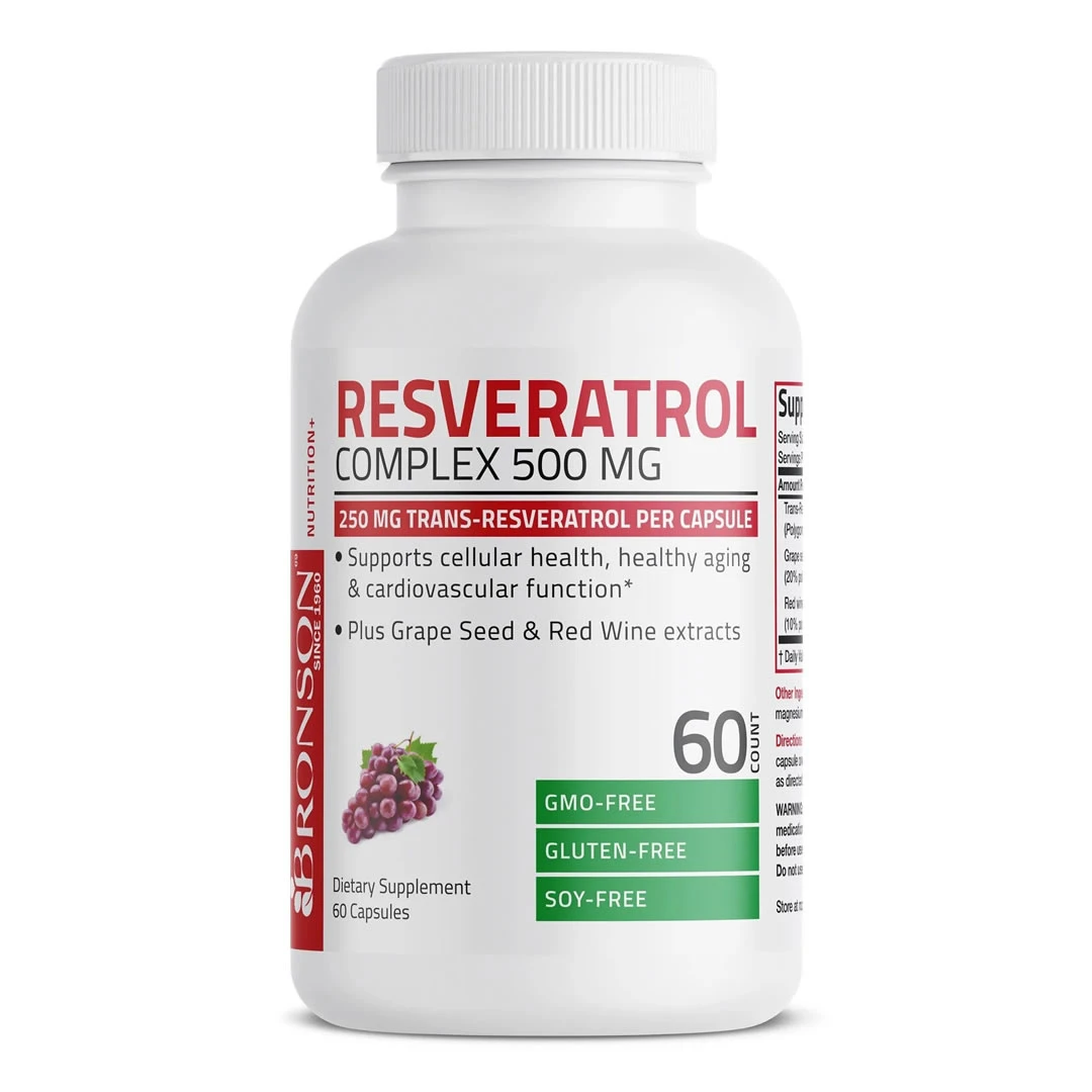 Resveratrol 500 mg Complex, 60 capsule, Bronson - 
