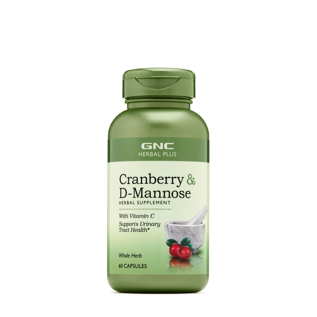 Merisor si D-Manoza + Vitamina C Herbal Plus, 60 capsule, GNC - 