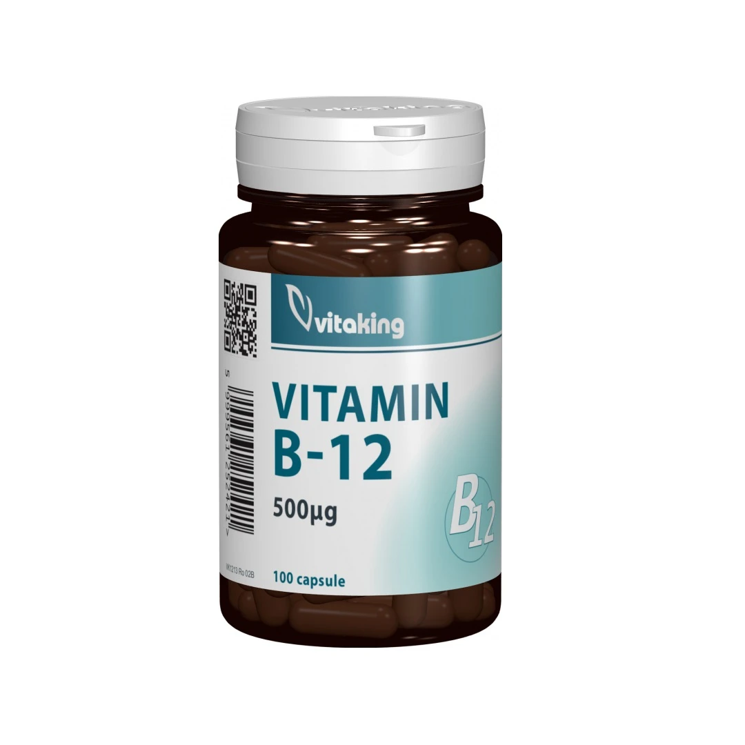 Vitamina B12, 500 mcg, 100 capsule, VitaKing - 