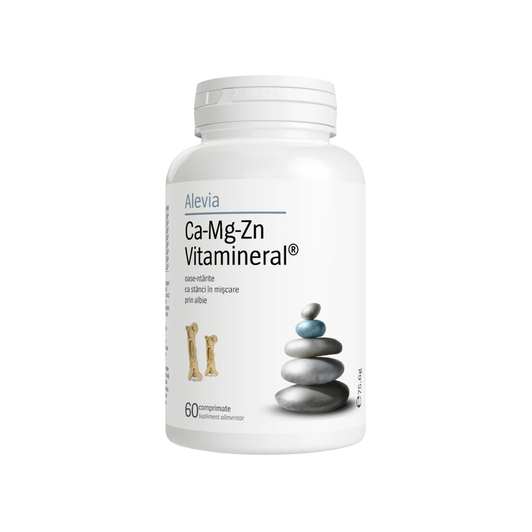 Ca Mg Zn Vitamineral, 60 comprimate, Alevia - 