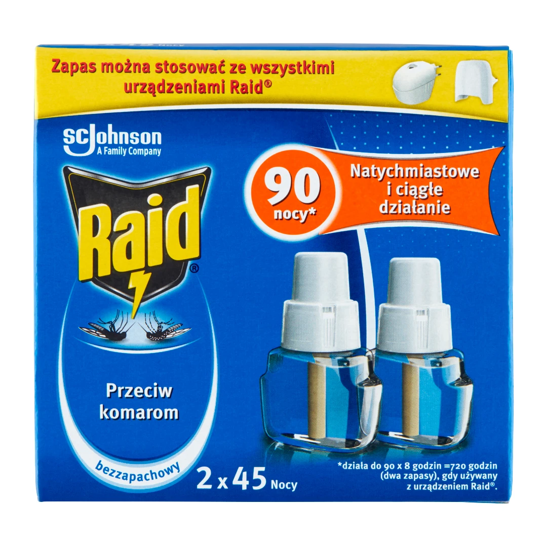 Set 2 rezerve insecticid impotriva tantarilor, Raid, 54 ml - 