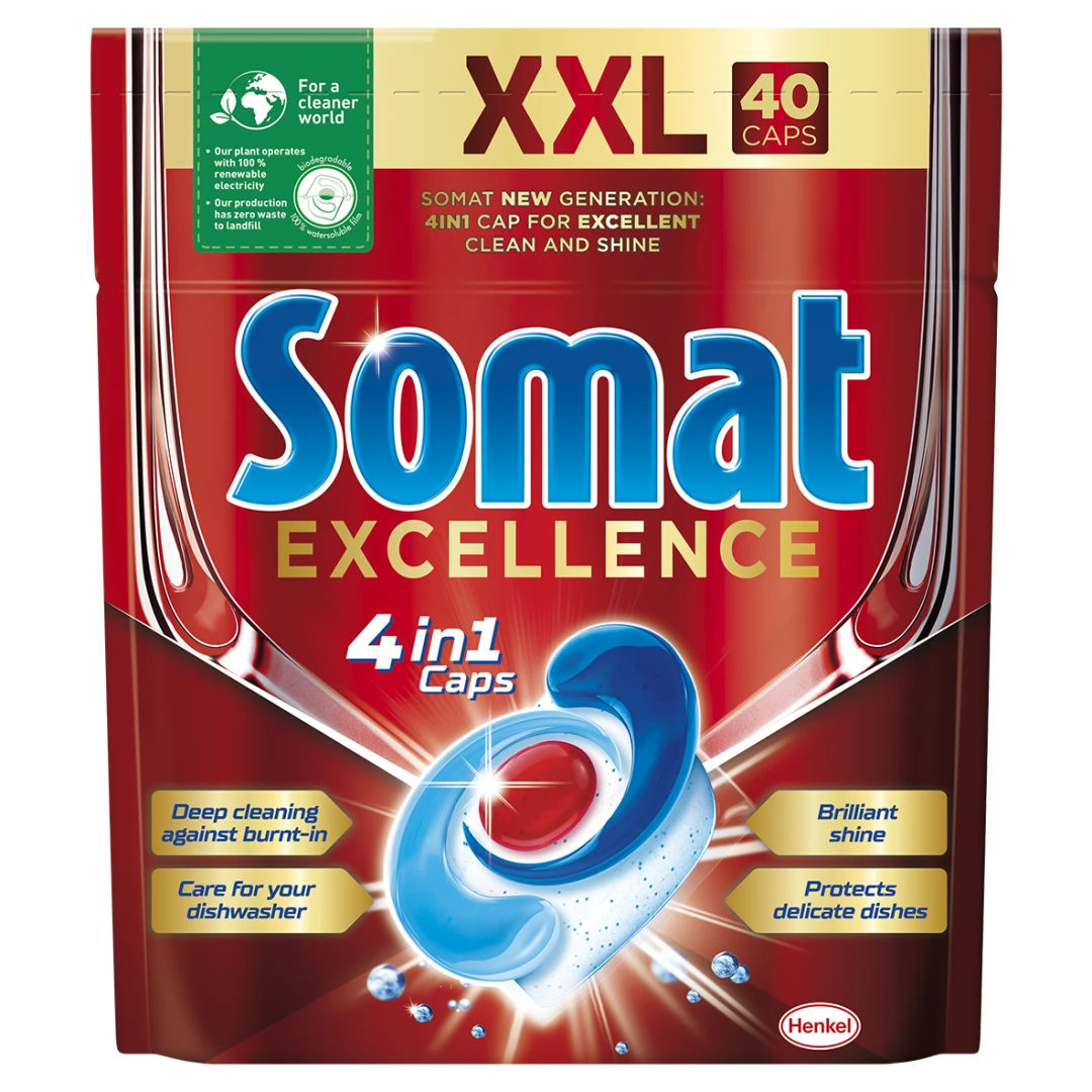 Detergent capsule pentru masina de spalat vase Somat Excellence, 40 spalari - 