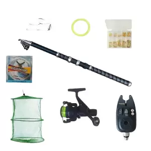 Set pescuit sportiv cu lanseta Ultra Carp 3m, mulineta dpr200, guta 0,30mm, senzor si accesorii - 