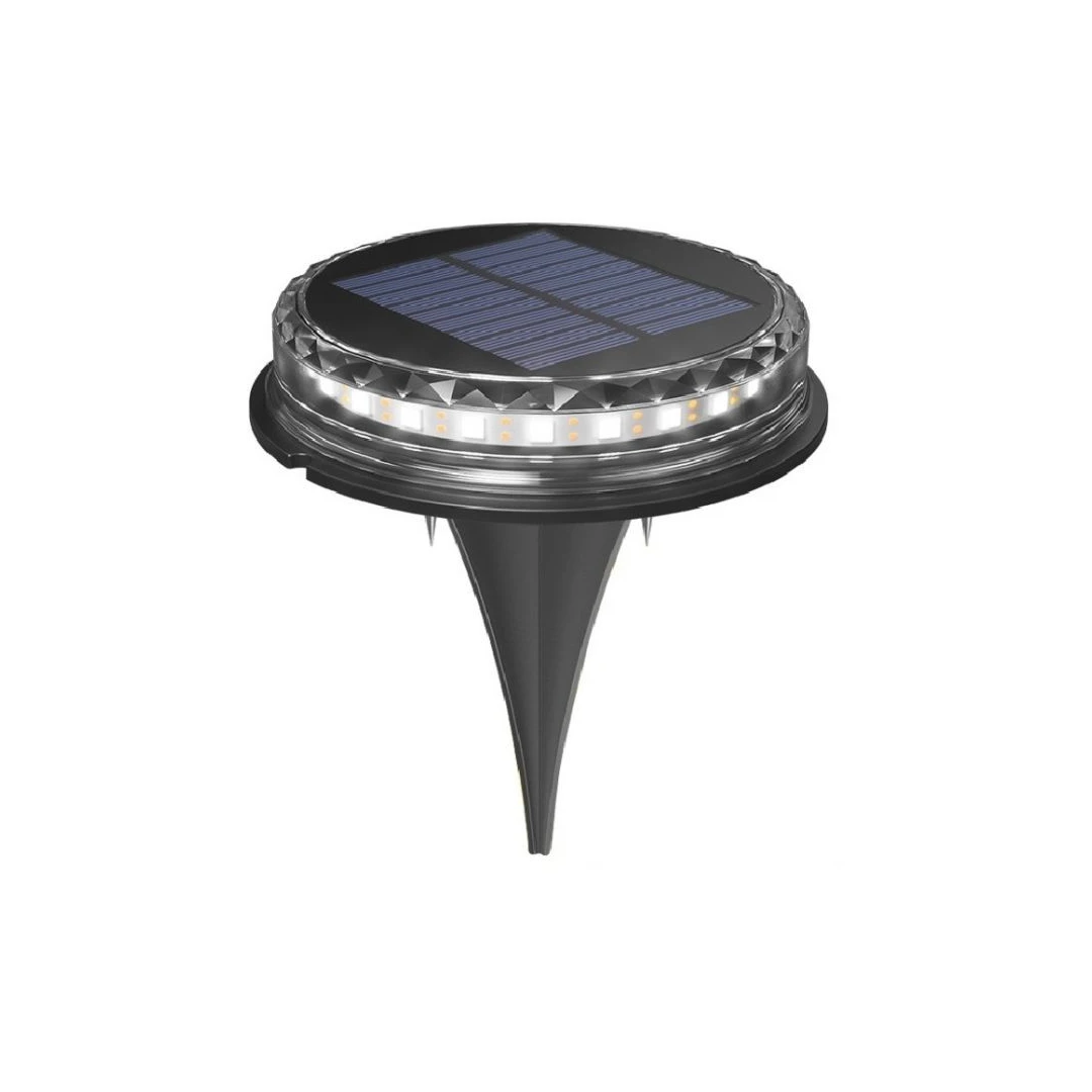 Lampa solara LED tip spot pentru gradina eMazing, 8 LED-uri, material ABS si Policarbonat, baterie 1.2V, 600mah, 12 x 13.5 cm, alb rece - 