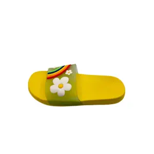 Papuci de piscina pentru dama cu imprimeu curcubeu, galben, marime 37, 23,5 centimetri 37 EU GALBEN - 