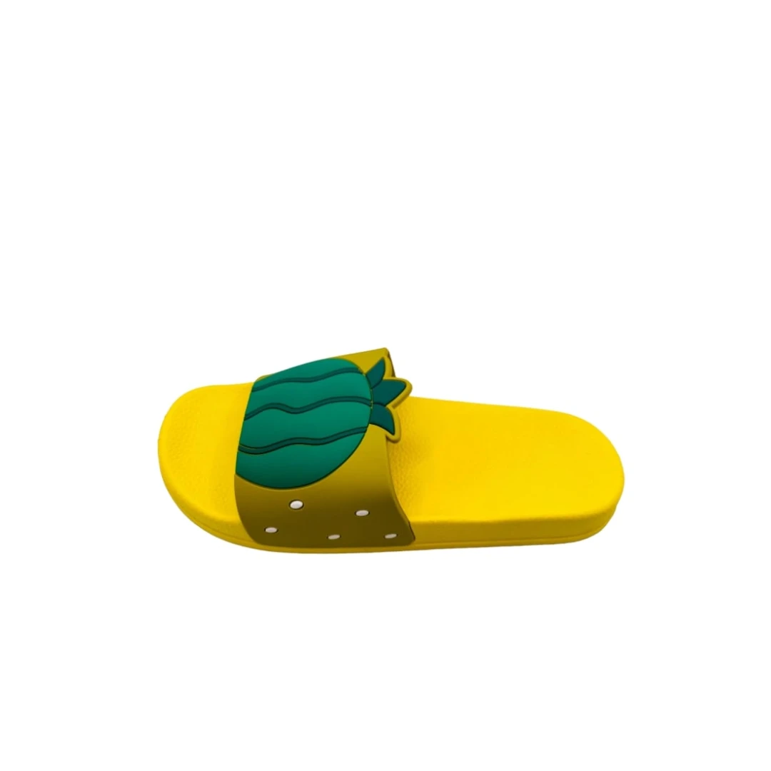 Papuci de plaja sau piscina pentru dama, TECOS, imprimeu ananas, galben, mărime 40-41, 25.5 centimetri 40-41 GALBEN - 
