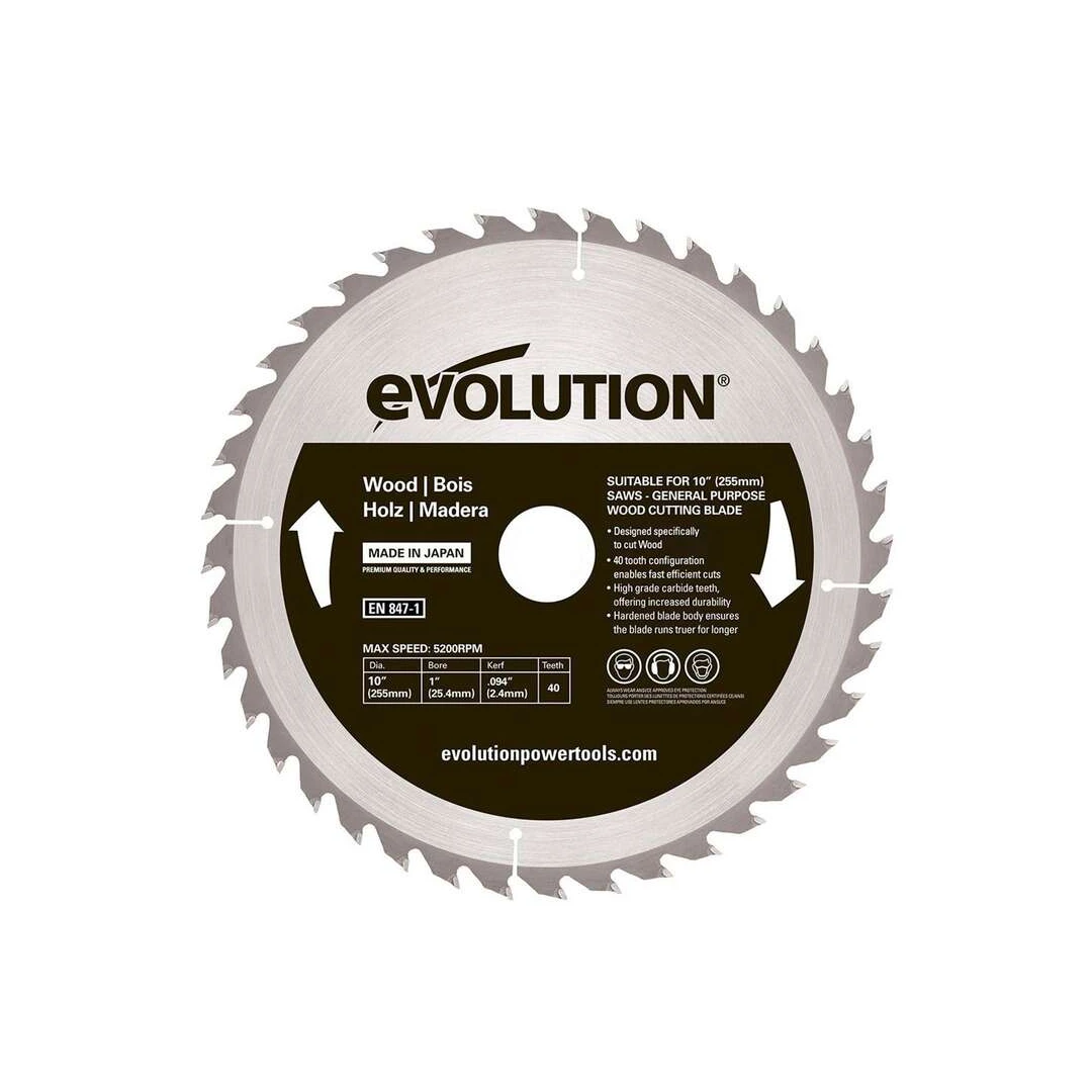 Disc pentru fierastrau circular, taiere lemn Evolution GW255TCT-40, O255x25.4 mm, 40 dinti - 