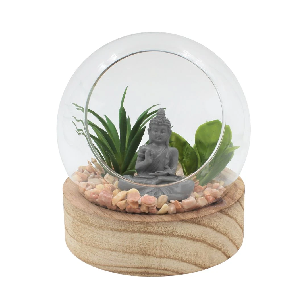 Glob decorativ sticlă cu Buddha 12cm - 