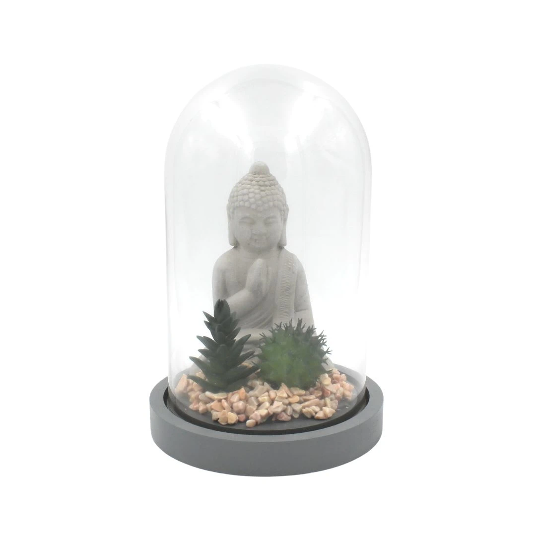 Glob decorativ sticlă Buddha plante 21cm - 