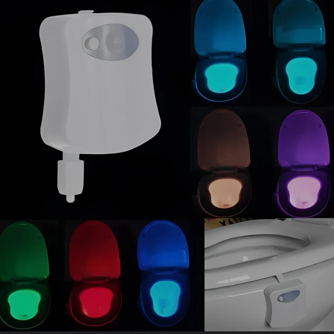Lampa LED de Noapte pentru WC, Luminare in Diferite Culori si Senzor de Lumina - 