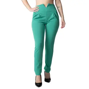 Pantaloni Dama Eleganti Amelia , Verde S - 