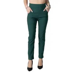 Pantaloni Dama Confortabili Si Eleganti Marime Mare Verde Inchis, perfecti pentru zilele de primavara si vara XL - 