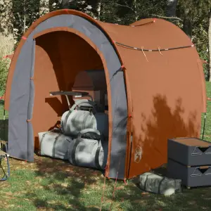 Cort de depozitare, gri/portocaliu, 204x183x178 cm, tafta 185T - Acest cort de depozitare este accesoriul perfect pentru excursiile de camping în familie, pentru a vă menține cortul ordonat și fără dezordine. Țesătu...