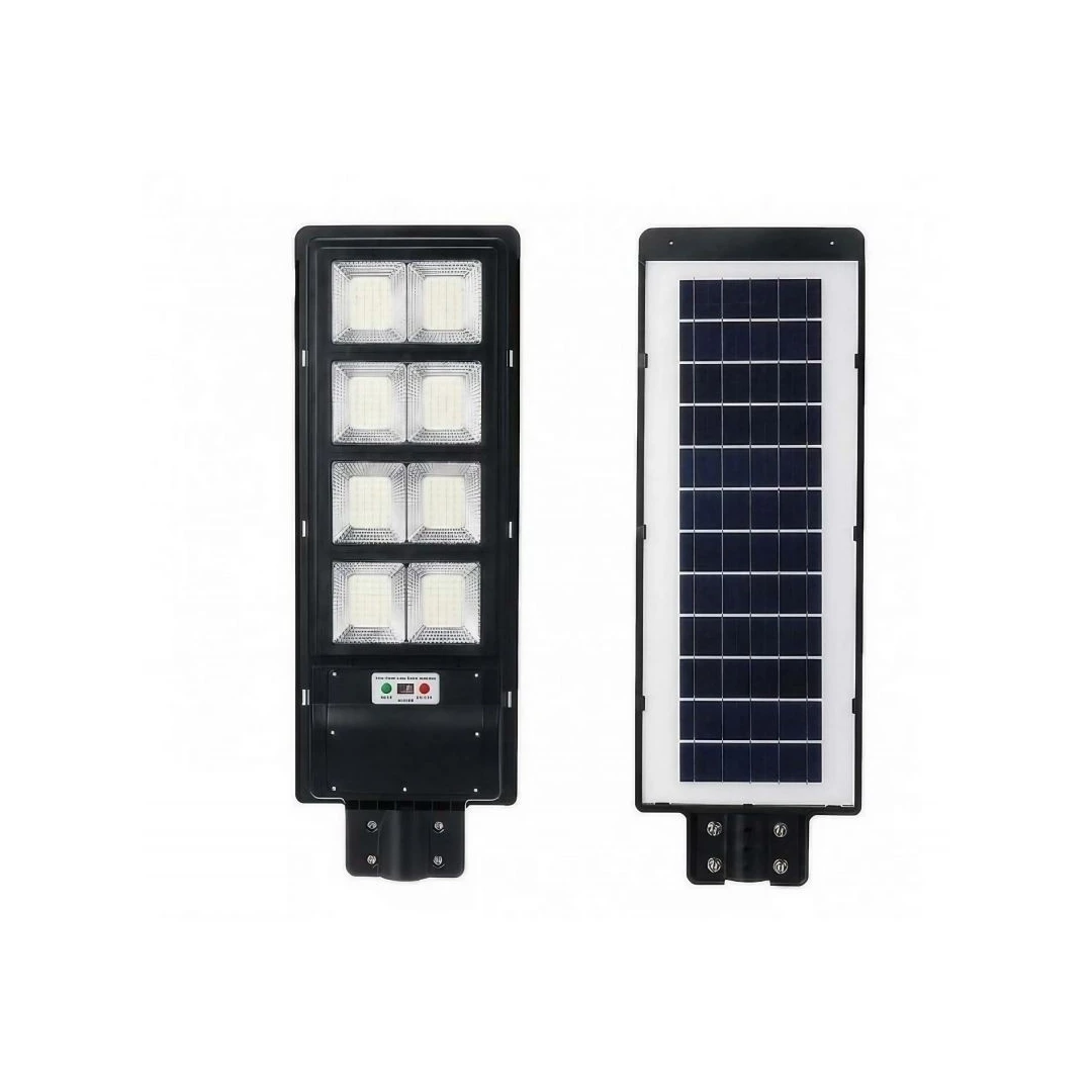 Lampa solara stradala eMazing, cu telecomanda, senzor de miscare si lumina, suport prindere, 180 LED-uri, IP65, ABS, 10AH, 200W, temperatura culoare 6500K, 59.5x23.8x6.8 cm, autonomie 10-12 ore, negru - 