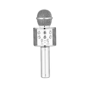 Microfon Karaoke Cu Bluetooth Si Boxa Incorporata, Silver - 