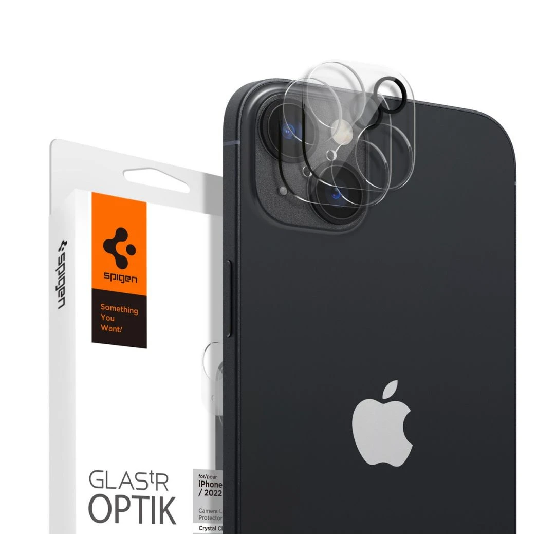 Folie Camera pentru iPhone 14   14 Plus (set 2) Spigen Glas.tR Optik Crystal Clear - 
