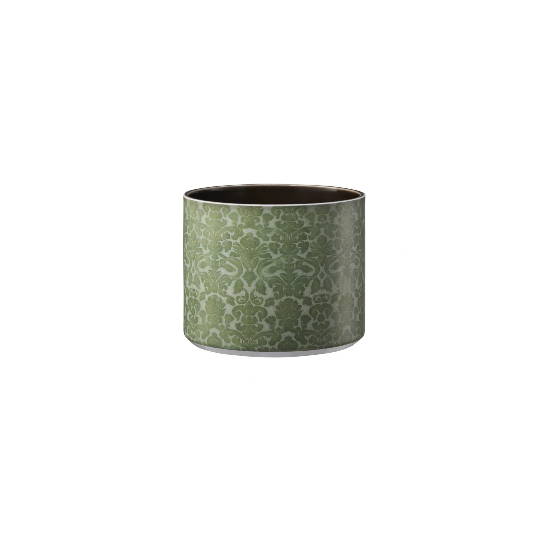 Ghiveci ceramica, Las Vegas Ornaments diametru 13 cm, ornament verde - 