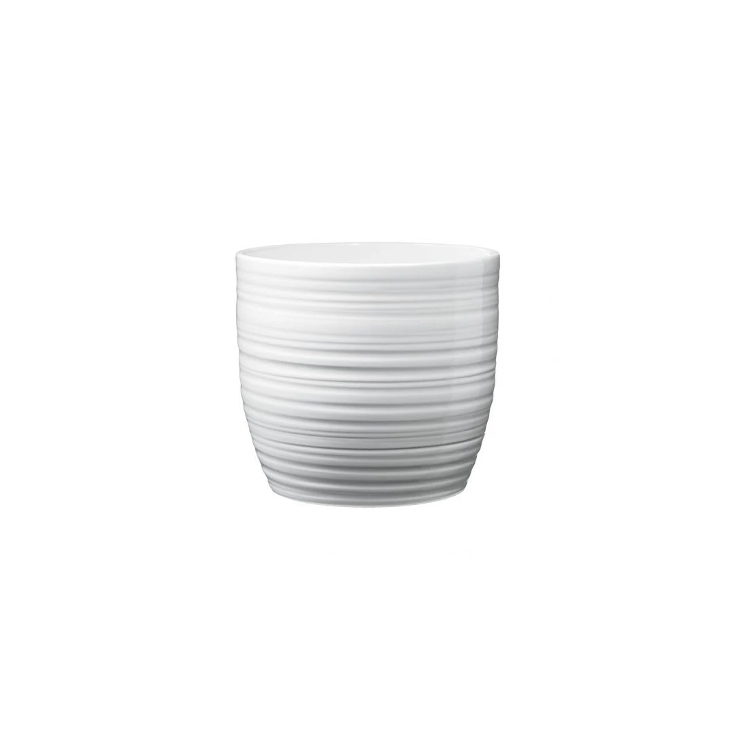 Ghiveci ceramica, Bergamo Pure diametru 13 cm, alb lucios - 