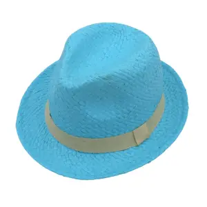 Pălărie de plajă bărbați bleu cu bandă - 