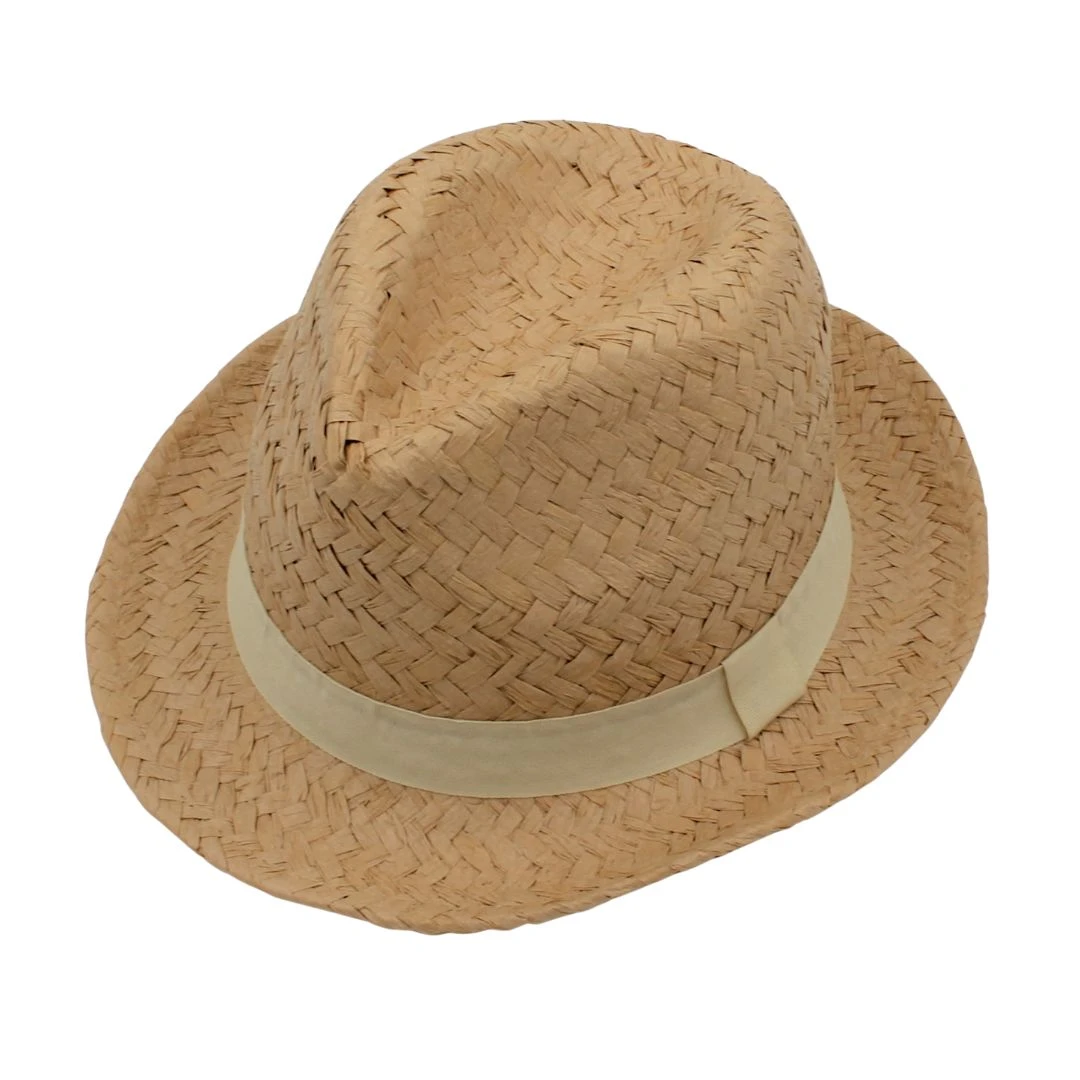Pălărie de plajă bărbați bej cu bandă - 