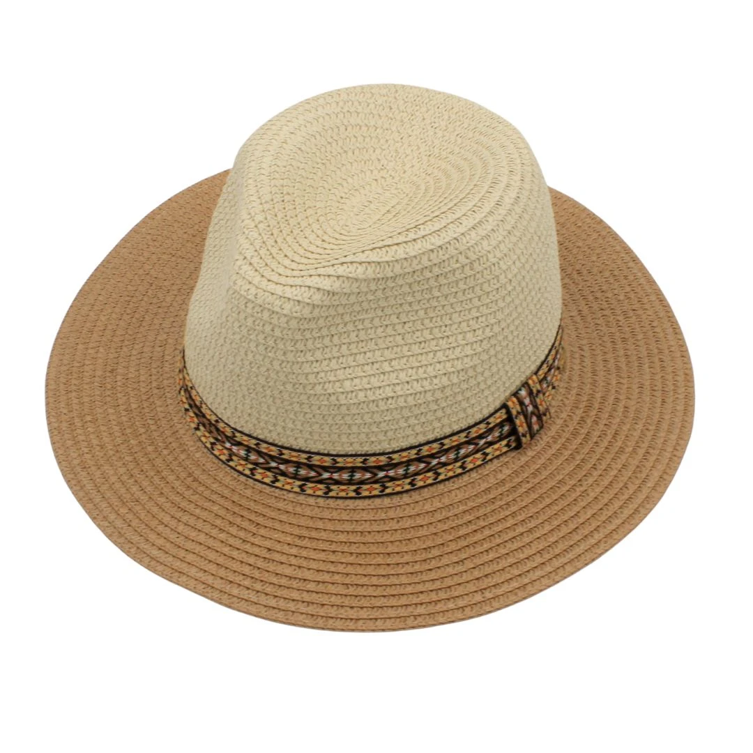 Pălărie de plajă bărbați nature cu maro - 
