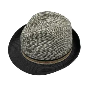 Pălărie de plajă bărbați gri cu negru - 