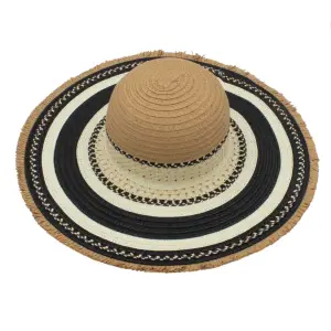 Pălărie plajă damă maro cu negru - 