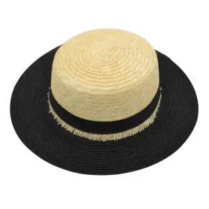 Pălărie plajă damă nature cu negru - 